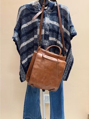 Vintage Wilson Leather Convertible Crossbody Tote Bag in Cognac